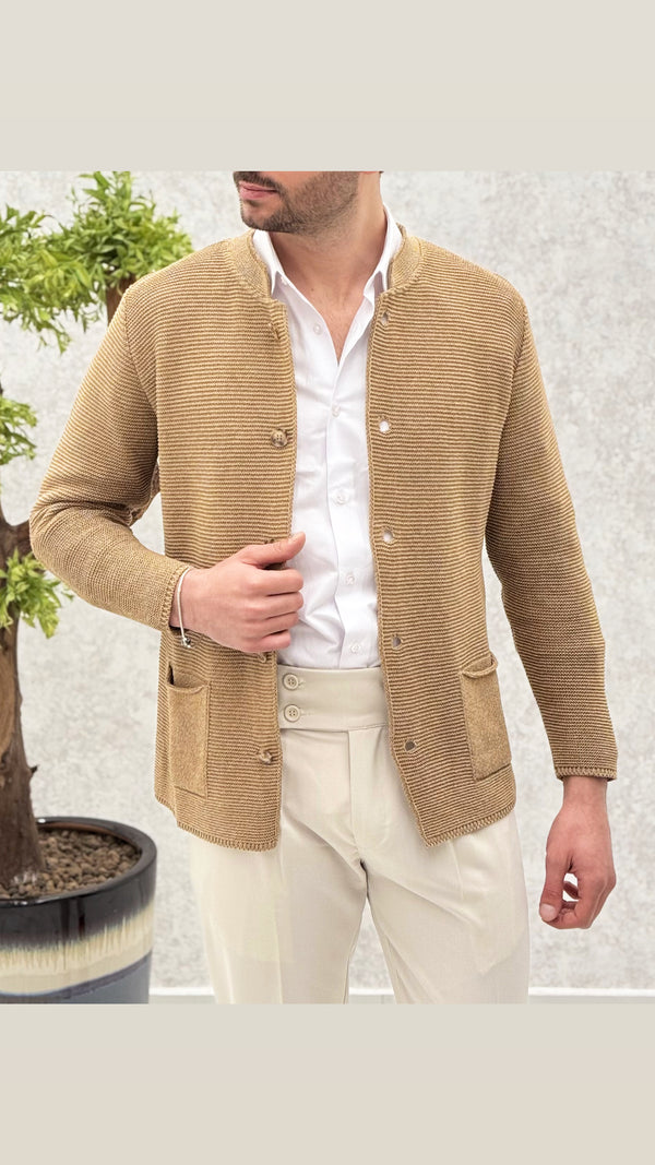 Cardigan collo coreano filo