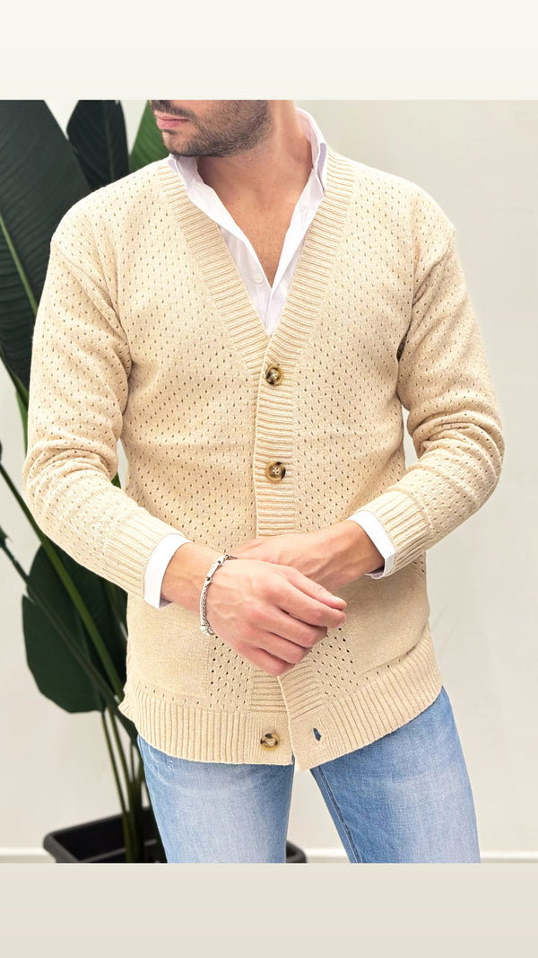 Cardigan monopetto traforato